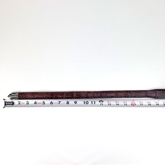 Vintage Vicenza Calfskin Alligator Print Sterling Silver Women’s Waist Belt main image 11